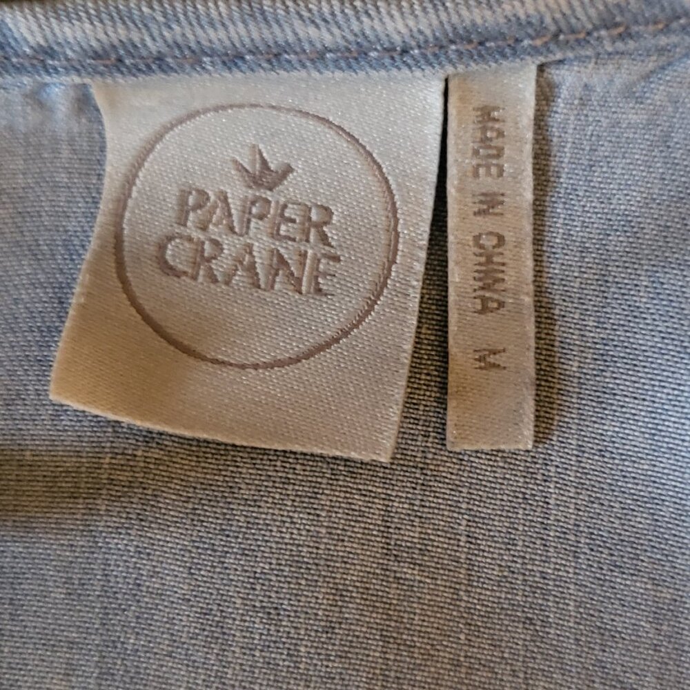 Anthropologie Chambray Racer Back Top - Picture 7 of 8